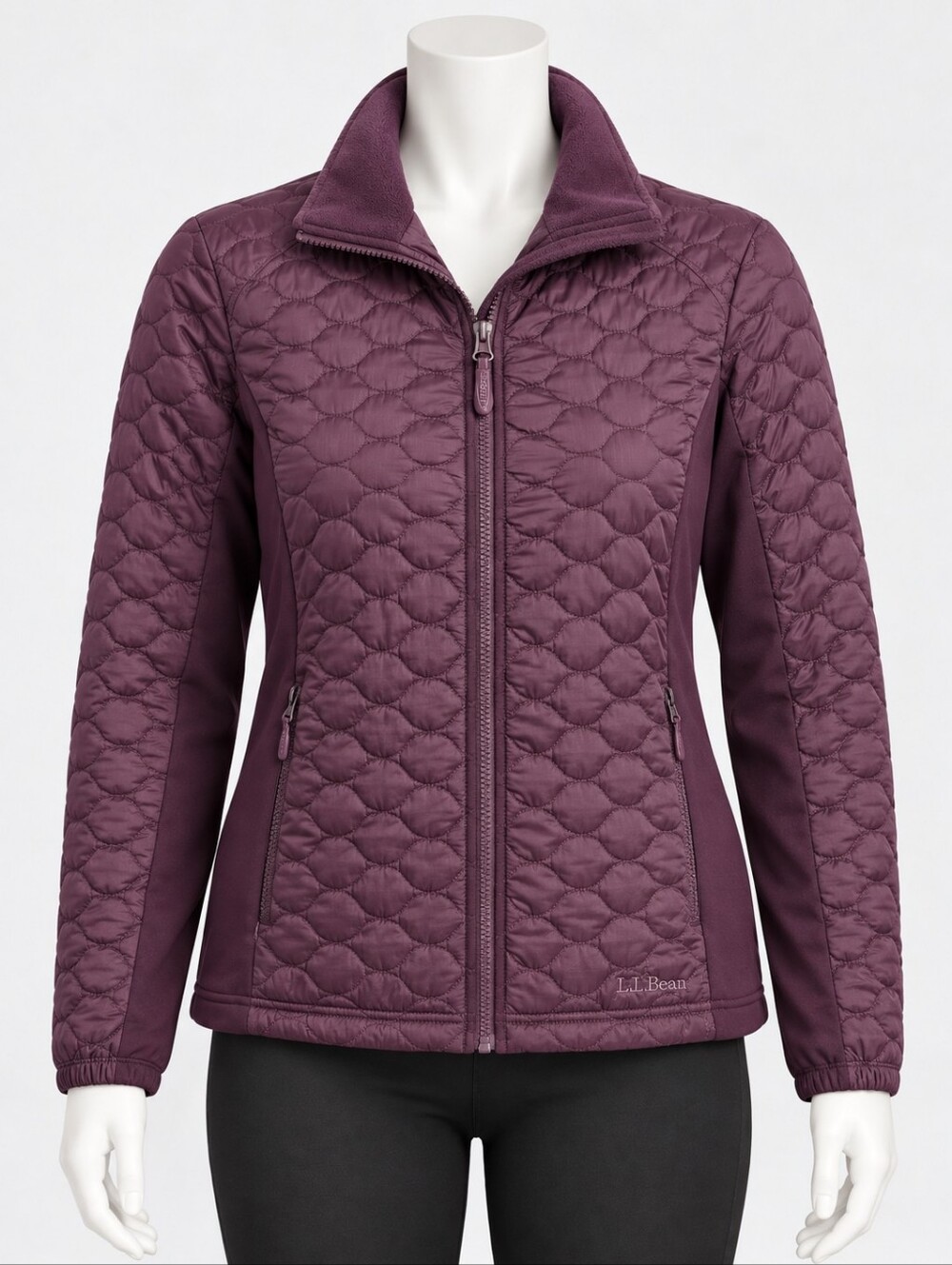 L.L.Bean Women’s Purple Quilted Thinsulate Insulated Full Zip Jacket Size Medium - Picture 2 of 8